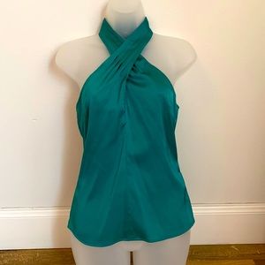 Guess XS turtle neck sleeveless green blouse.